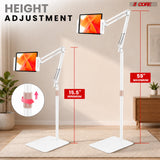 5 Core Tablet Floor Stand 360° Rotatable Adjustable Overhead Universal Bed Phone iPad Stand