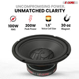 5 Core 8 Inch Subwoofer Pair 200W Car Audio Woofer 4 Ohm Replacement Deep Bass Loud Speaker