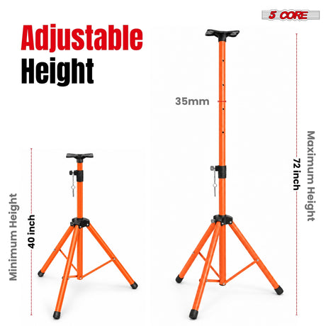 5 Core Speaker Stand Tripod Pair Adjustable PA DJ Universal Pole Mount
