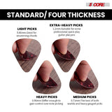 5 Core Guitar Picks 12 Piece Celluloid Light Medium Heavy Extra Heavy for Acoustic Electric Guitars