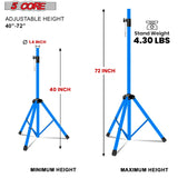 Adjustable blue DJ speaker stand by 5Core with stable tripod legs