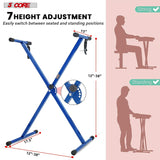 5 Core Keyboard Stand Piano Bench Combo Adjustable Key Board Stands 2" Padded Musician Chair Set