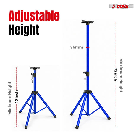 5 Core Speaker Stand Tripod Pair Adjustable PA DJ Universal Pole Mount