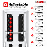 5 Core Guitar Foot Stool Metal  6-Level Adjustable Folding Leg Rest White