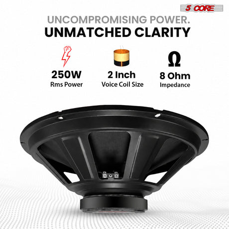 5 Core 15 Inch Subwoofer Speaker 2000W 8Ohm Replacement Audio PA DJ Sub Woofer