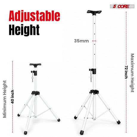 5 Core Speaker Stand Adjustable PA DJ Tripod Stands w 35mm Pole 132 Lbs Capacity