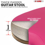 5Core Guitar Stool 3.15" Padded Chair w Backrest Foldable Music Seat Built in Foot Rest Guitar Stand