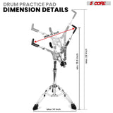 5 Core Snare Drum Stand w Drum Sticks Holder Double Braced Heavy Duty Tripod Stand Adjustable 22"