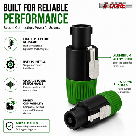5 Core Speakon Adapter High Quality Audio Jack Male Audio Pin Speaker Adapter Connector
