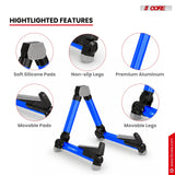 5 Core Guitar Stand Adjustable A Frame Shape w Rubber Pad Arms Supports Acoustic Electric Bass Blue