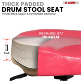 5 Core Drum Throne w Backrest 4" Padded Stool Adjustable 24.5" Drummer Chair w 441Lb Capacity