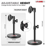 5 Core Mic Stand 2Pc 3 in 1 Desktop Microphone Stands Adjustable Table Microfono Holder w Phone Clamp