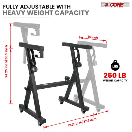 5 Core Keyboard Stand Piano Riser Z Style Adjustable Height 36.5" & Width 32.5” Sturdy Portable