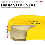 5Core Drum Throne 4" Cushion Padded Stool w Backrest Airlift Height Adjustable Chair w 441Lb Capcity
