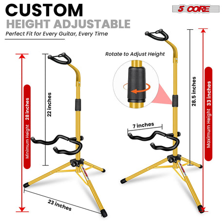 5Core Guitar Stand Pair Floor Folding Holder Soporte Para Guitarra for Acoustic Electric Bass