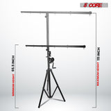 5Core DJ Light Stand Stage Lighting Truss System Hand Crank Heavy Duty Adjustable T bar Mount Tripod