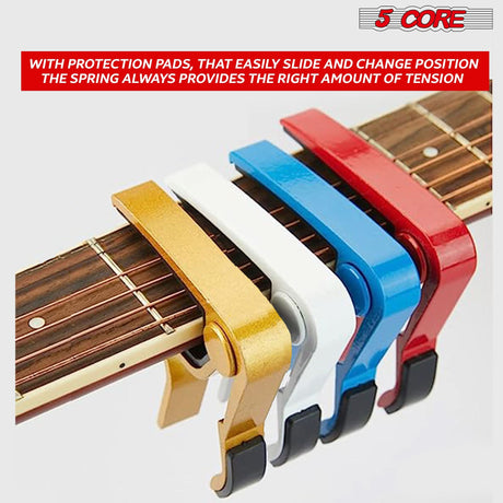 5 Core Guitar Capo 8Pcs Quick Change Acoustic Electric String Clip for Banjo Mandolin Or Ukulele