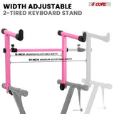 5 Core Keyboard Stand Adapter 2 Tier Adjustable Second Extension Add On for Digital Piano Stands