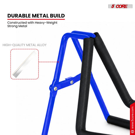 5 Core Ukulele Stand A Frame Metal Body w Soft Padded Arms Support Banjo Ukuleles Mini Guitar Violin Blue