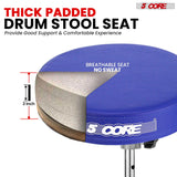 5 Core Drum Throne 3" Padded Drum Seat Height Adjustable Drumming Chair for Practice and Performance
