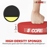 5Core Guitar Stool 3.15" Padded Chair Foldable Heavy Duty Music Seat Built in Foot Rest Guitar Stand