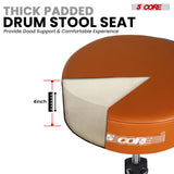5 Core Drum Throne 4" Thick Padded Guitar Stool 441Lb Capacity 20-26” Adjustable Drummer Chair