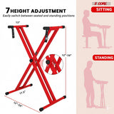 5 Core Keyboard Stand Dual X Shape Adjustable Foldable Portable Key Board DJ Controller Stands