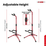 5 Core Guitar Stand Floor Adjustable Heavy Duty w Neck Holder for Acoustic Electric Classic Bass