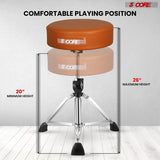 5 Core Drum Throne 4" Thick Padded Guitar Stool 441Lb Capacity 20-26” Adjustable Drummer Chair
