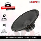 5 Core 12 Inch Speaker Pair 200W PA DJ Loudspeaker 8 Ohm Replacement Driver w 30 Oz Magnet