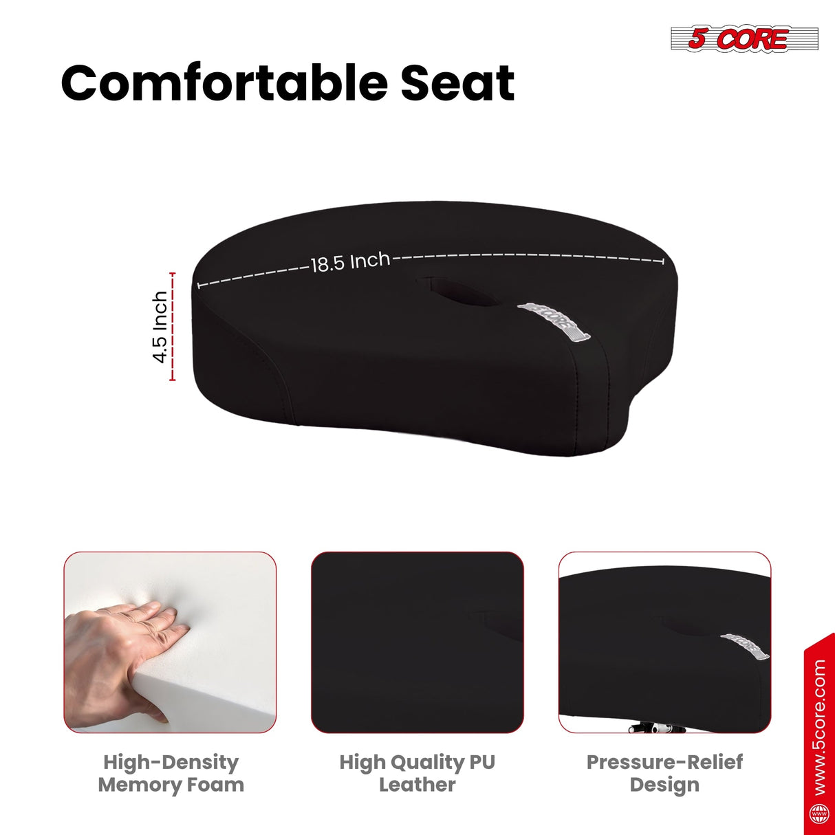 5 Core Drum Throne w 4.5" Padded Stool Adjustable Drummer Chair