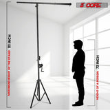 5Core DJ Light Stand Stage Lighting Truss System Hand Crank Up Height Adjustable 65.5 to 111"