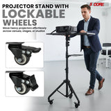 Projector Stand 29.5 to 71 Inch Adjustable Tripod 2 Shelves Portable Laptop Cart w Phone Holder