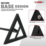 5 Core Speaker Stand 2Pc Heavy Duty Adjustable Telescoping Height 59.5" Triangle Base 100Lb Capacity
