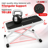 5 Core Guitar Foot Stool Metal  6-Level Adjustable Folding Leg Rest White