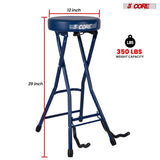 5Core Guitar Stool 3.15" Padded Chair Foldable Heavy Duty Music Seat Built in Foot Rest Guitar Stand