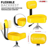 5Core Drum Throne 4" Cushion Padded Stool w Backrest Airlift Height Adjustable Chair w 441Lb Capcity