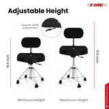 5 Core Drum Throne w Backrest 4" Padded Stool Airlift Adjustable Drummer Chair
