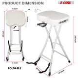5Core Guitar Stool 3.15" Padded Chair Foldable Heavy Duty Music Seat Built in Foot Rest Guitar Stand