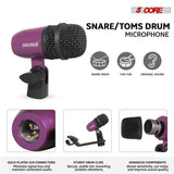 5 Core Drum Microphone Kit 9Pc All Metal Drummer Mics Tom/Snare & Cymbals Wired Instrument Drums Set