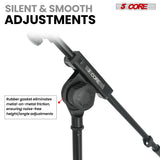5 Core Mic Stand 2Pcs Adjustable 82" Microphone Stands Floor w 180° Telescoping Metal Boom Arm
