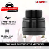 5Core Super Tweeter 2Pc 1" Car Audio Speaker 60W Max Power 4 Ohm Titanium Diaphragm Neodymium Magnet