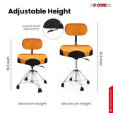 5 Core Drum Throne w Backrest 4" Padded Stool Airlift Adjustable Drummer Chair