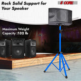 5 Core Speaker Stand Pair Adjustable PA DJ Tripod Stands Heavy Duty w 35mm Insert 132 Lbs Capacity