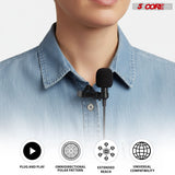 5 Core Microphone 2Pc Lavalier Mic Wearable Omnidirectional Condenser 3.5mm Body Lapel Mics