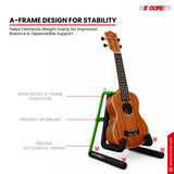 5 Core Ukulele Stand A Frame Metal Body w Soft Padded Arms Support Banjo Ukuleles Mini Guitar Violin Green