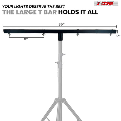 5 Core DJ Lighting T Bar 4 Party Lights 39 Inch Extension Crossbar Tbar Mount w 66 lbs Capacity