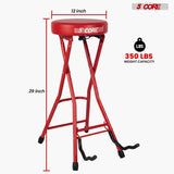 5Core Guitar Stool 3.15" Padded Chair Foldable Heavy Duty Music Seat Built in Foot Rest Guitar Stand