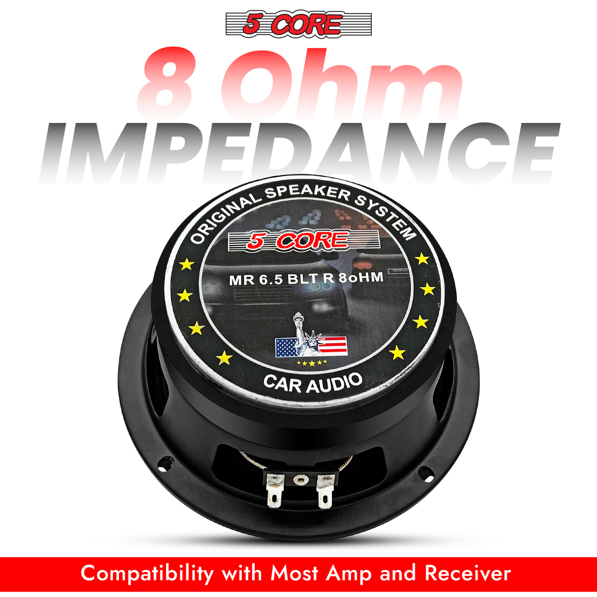 5Core 6.5" Subwoofer Speaker Pair 360W Mid Range PA DJ Audio Sub Woofer 8Ohm Bass Replacement Driver
