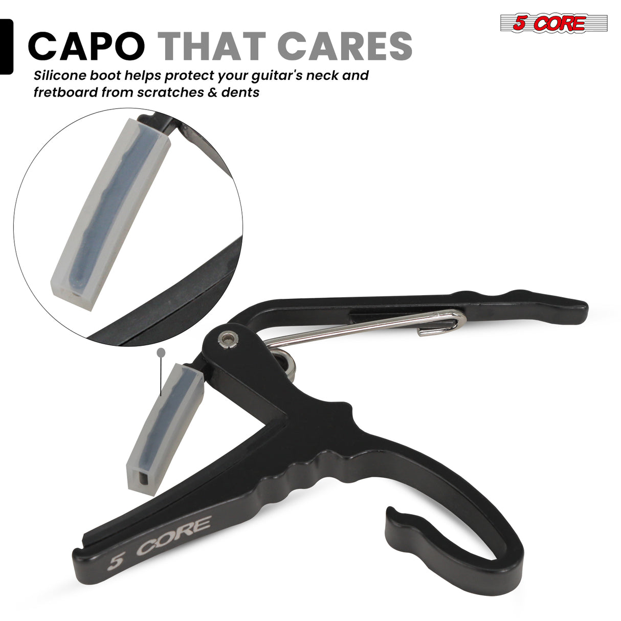 5 Core Guitar Capo Quick Change Acoustic Electric String Clip Banjo Mandolin Or Ukulele